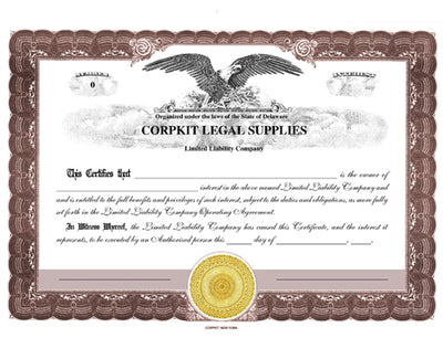 Electronic Digital Limited Liabilty Company Interest Certificates