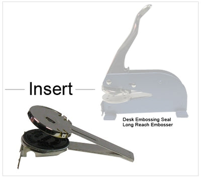 Desk Embossing Corporate Seal, Long Reach 2" Embosser Insert
