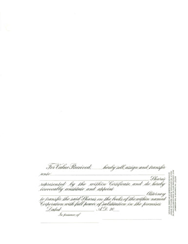 Custom Stock Certificates Goes MX Single Class Corporation