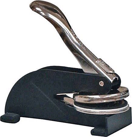 Desk Embossing Seal 2" Black & Chrome