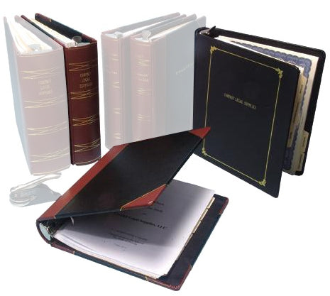 3 Ring 2" Binder 1/4 Bind Leather Corporate Kit 4 Class