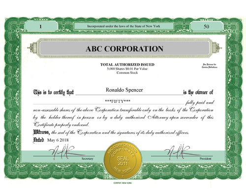 Gold Electronic Single Class Corporate Kit with Corpkit Standard Certificates