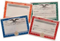 Border Only Blank Stock Certificates