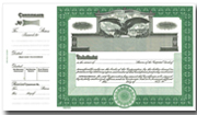 Goes 364 border only blank stock certificate