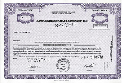 Special Order Certificate