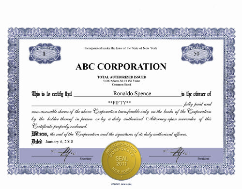 Gold Electronic Digital Single Class Corporate Kit with Precise Certificates
