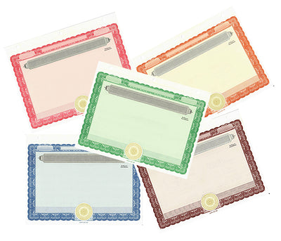Blank Units Certificates with Standard Wording on the Back