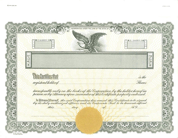 Custom Stock Certificates Goes MX Single Class Corporation