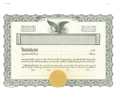 Custom Stock Certificates Goes MX Single Class Corporation