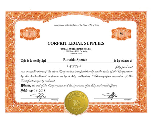 Gold Electronic Digital Single Class Corporate Kit with Elite Certificates
