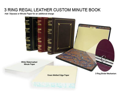 Regal Leather 3 Ring Minute Book