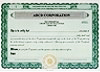            Personalize Stock Certificates Single Class Corporation