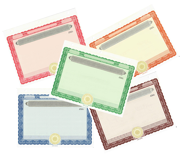 Standard blank certificates