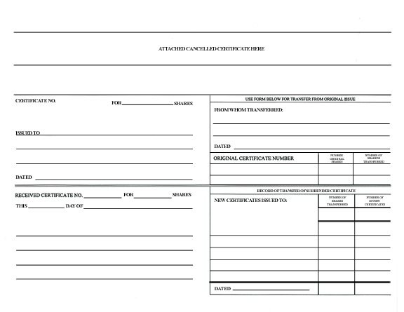 E Stock Certificates, Electronic Stock Certificates