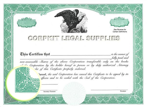 green eagle_C blank stock certificate