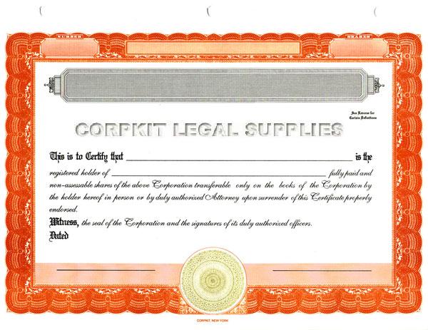 orange standard certificate